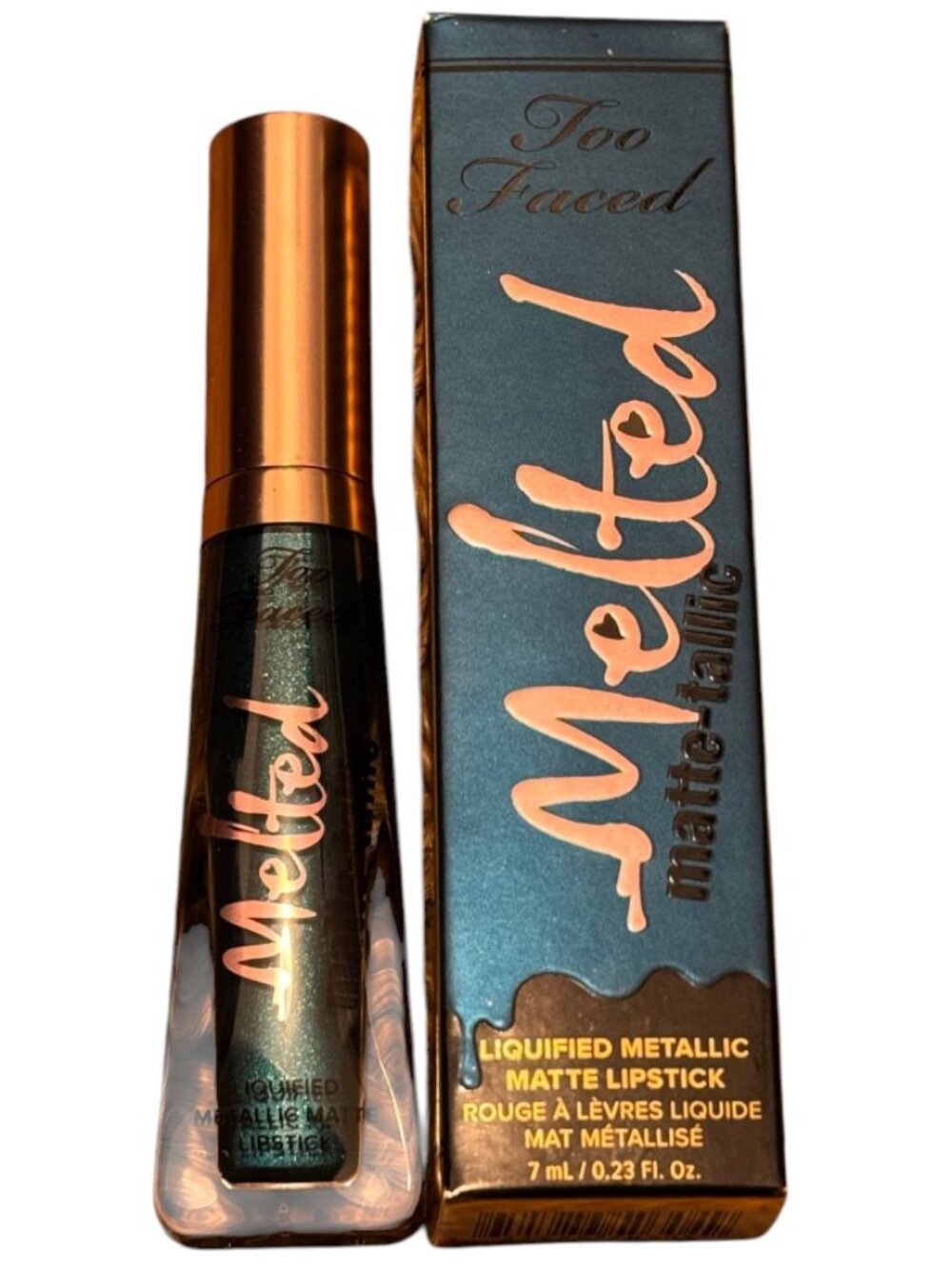 Too Faced Melted Matte-tallic Liquid Lipstick "The Real Teal" 7ml Metallic NWT
